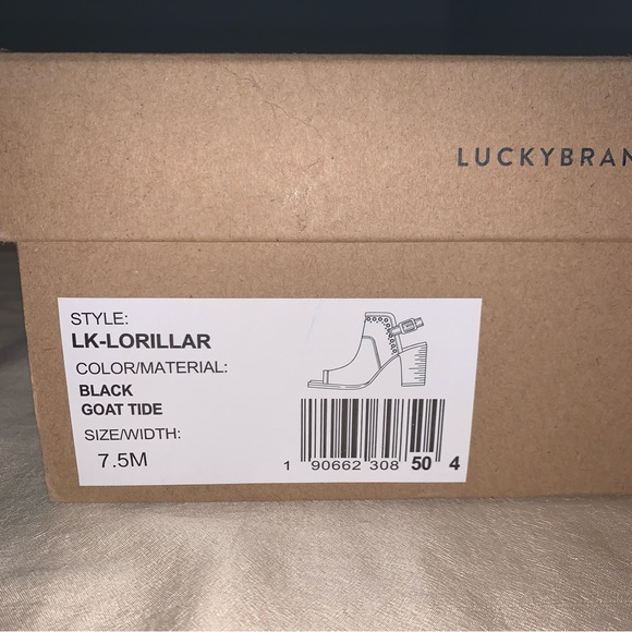 Lucky Brand black peep toe booties size 7.5 - Picture 7 of 9